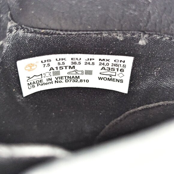 Timberland Women Sensorflex Black Nubuck Lace-up Combat Boots sz 7.5 - Picture 6 of 7